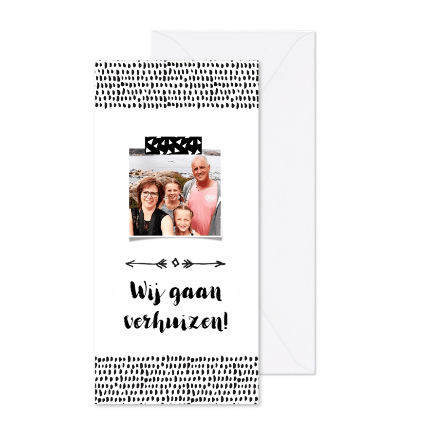 Verhuiskaart Lang zwartwit - WW - Kaartimpressie