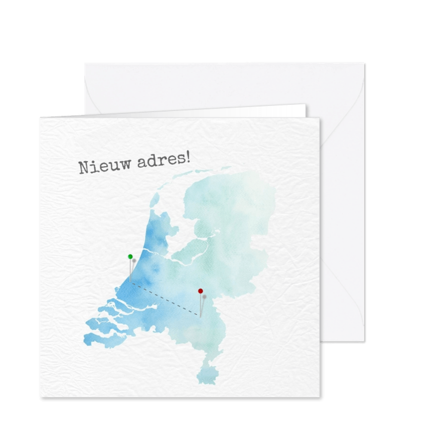 Verhuiskaart met kaart van Nederland - Kaartimpressie