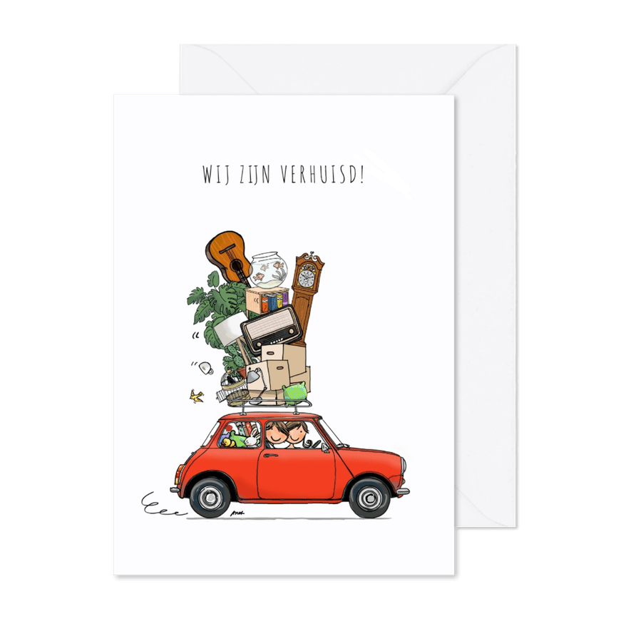 Verhuiskaart Mini rood av - Kaartimpressie