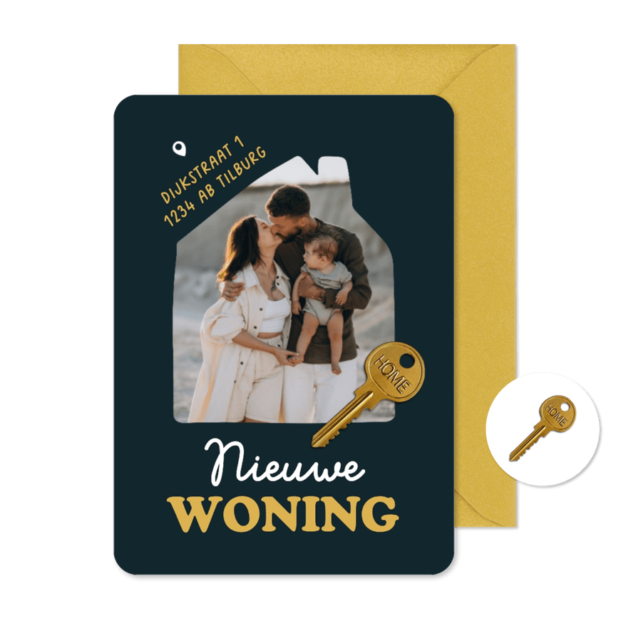 Verhuiskaart nieuwe woning sleutel home foto huis - Kaartimpressie