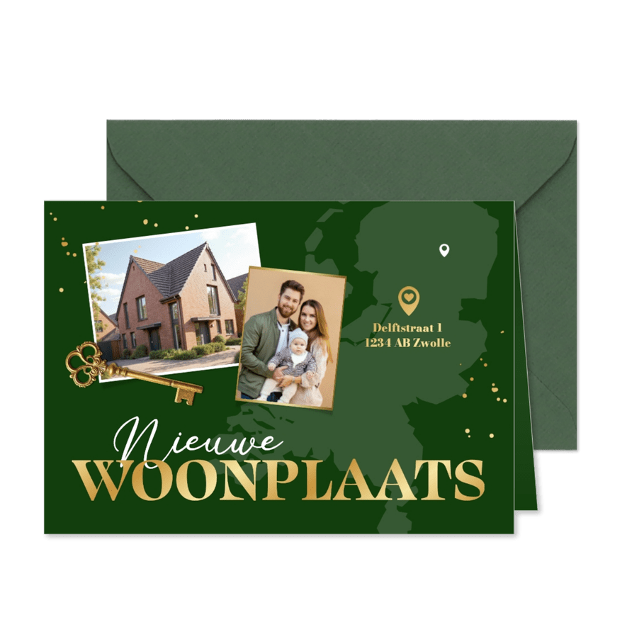 Verhuiskaart nieuwe woonplaats nederland foto sleutel kaart - Kaartimpressie
