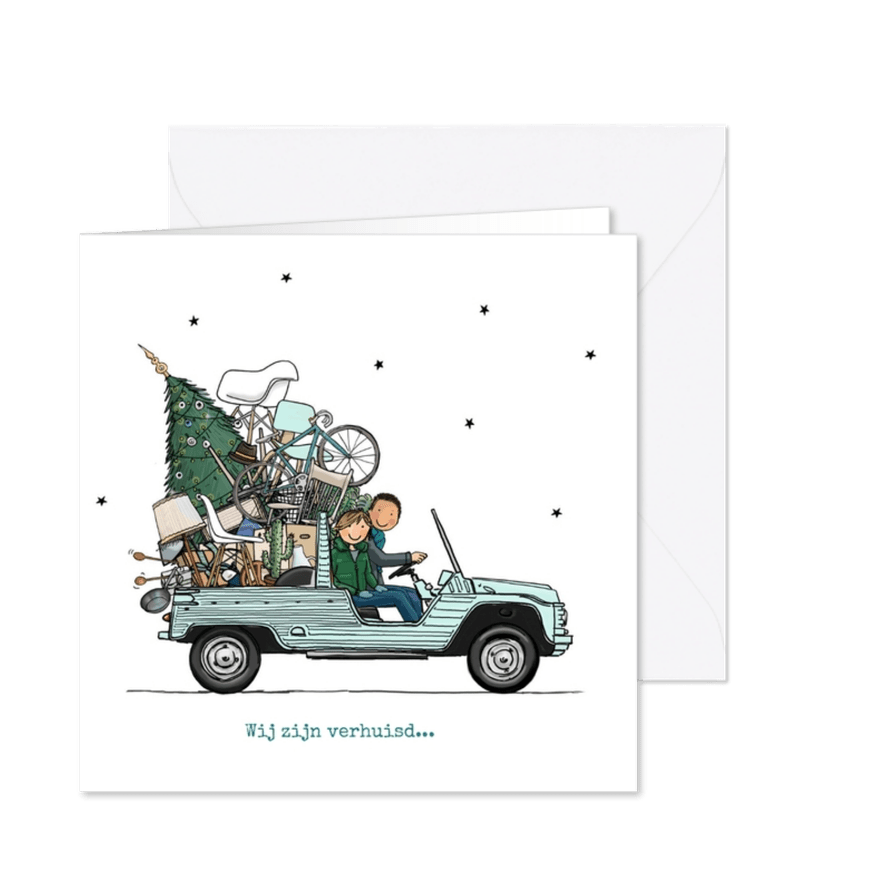 Verhuiskaart open auto - Kaartimpressie