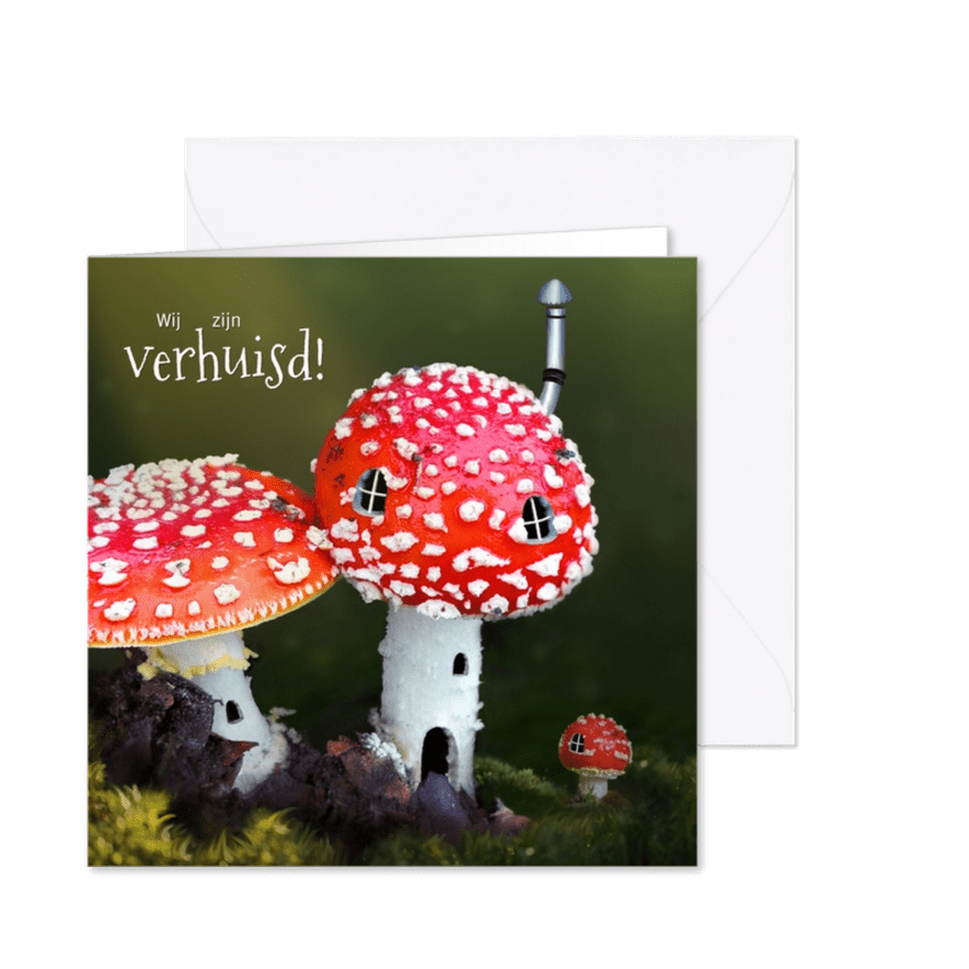 Verhuiskaart paddestoel woning - Kaartimpressie