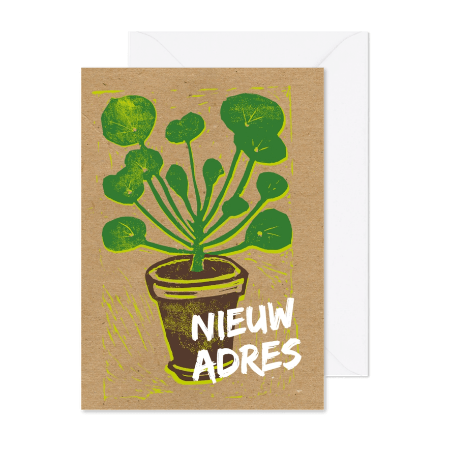 Verhuiskaart pannenkoekplant - Kaartimpressie
