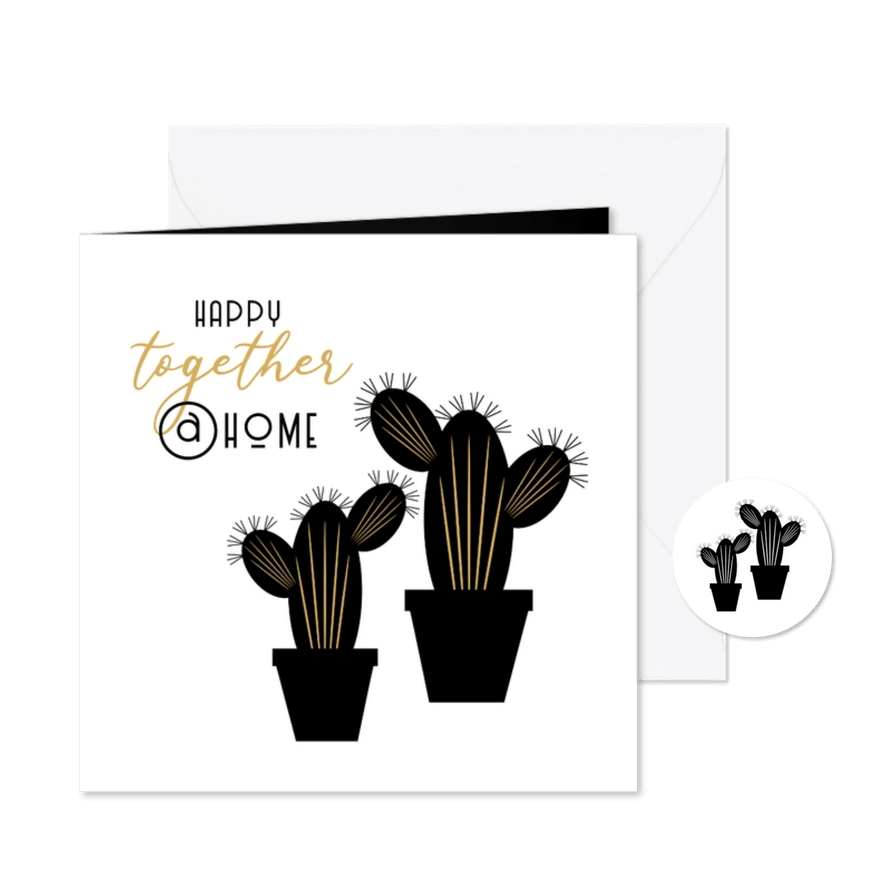 Verhuiskaart samenwonen cactus - Kaartimpressie