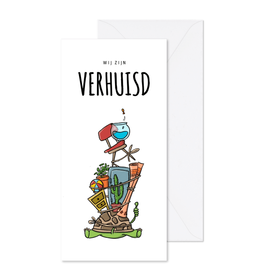 Verhuiskaart schildpad - Kaartimpressie