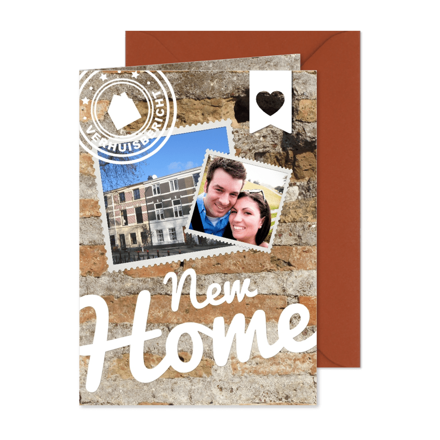 Verhuiskaart Scrapbook Baksteen - Kaartimpressie