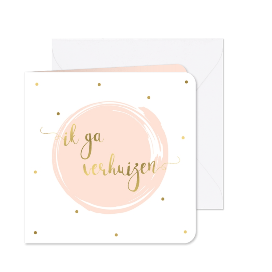 Verhuiskaart Single, aanpasbare kleur - Kaartimpressie