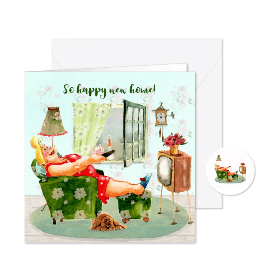 Verhuiskaart 'So happy' - Kaartimpressie