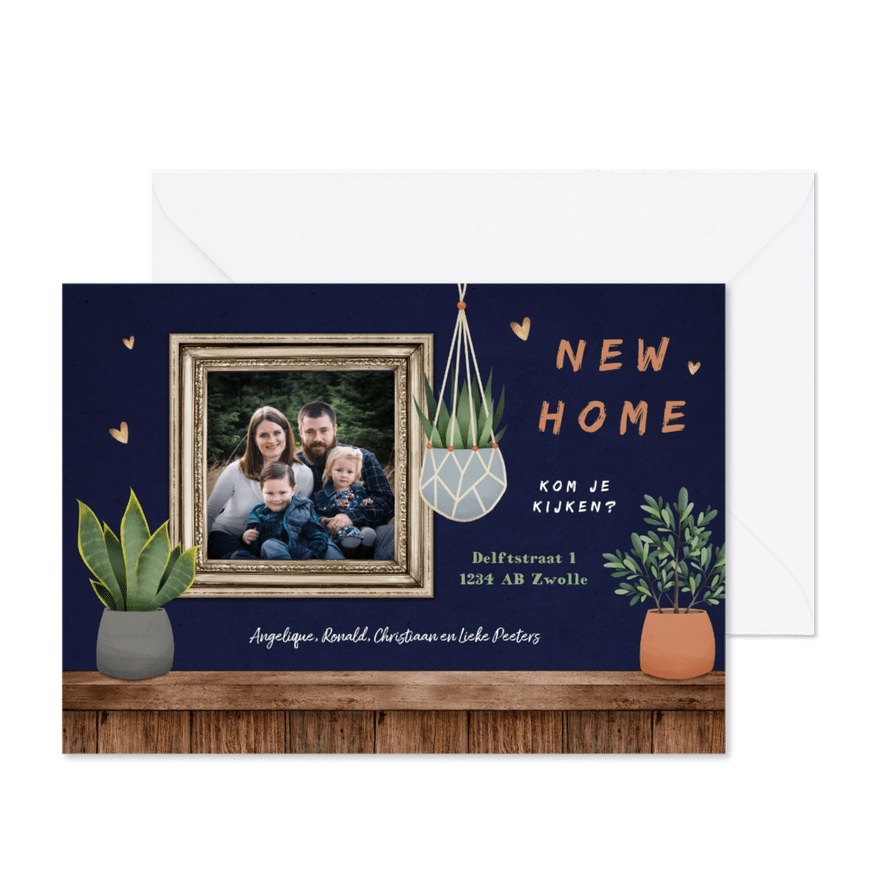 Verhuiskaart trend inrichting huis planten - Kaartimpressie