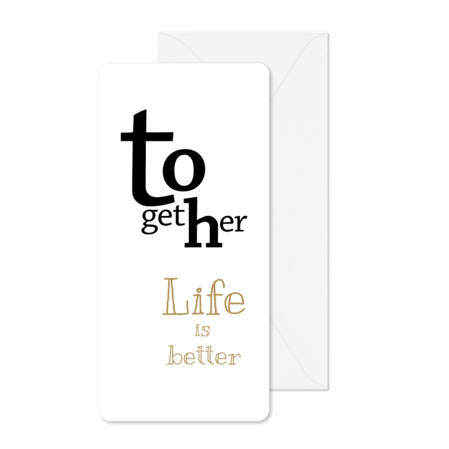 Verhuizen typografie samenwonen - Kaartimpressie