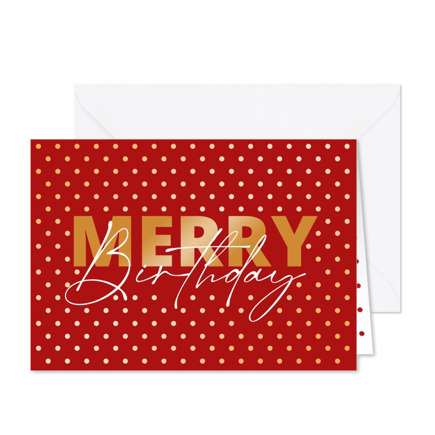 Verjaardagskaart Merry Birthday - Kaartimpressie