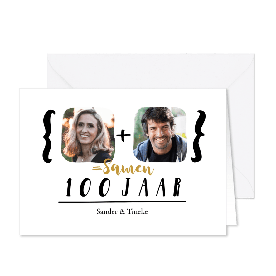 Verjaardagsuitnodiging sommetje samen jarig - Kaartimpressie