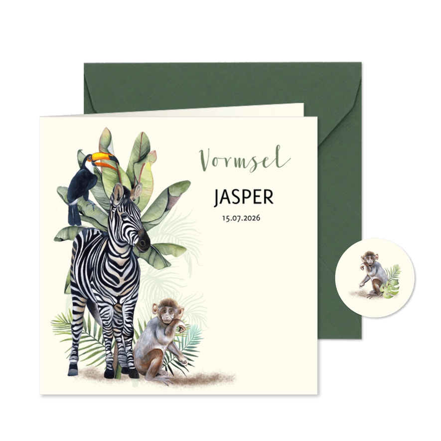 Vormsel jungle zebra - Kaartimpressie