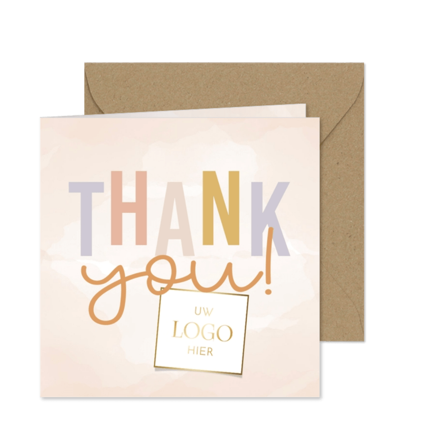 Vrolijk zakelijke kerstkaart 'thank you!' - Kaartimpressie