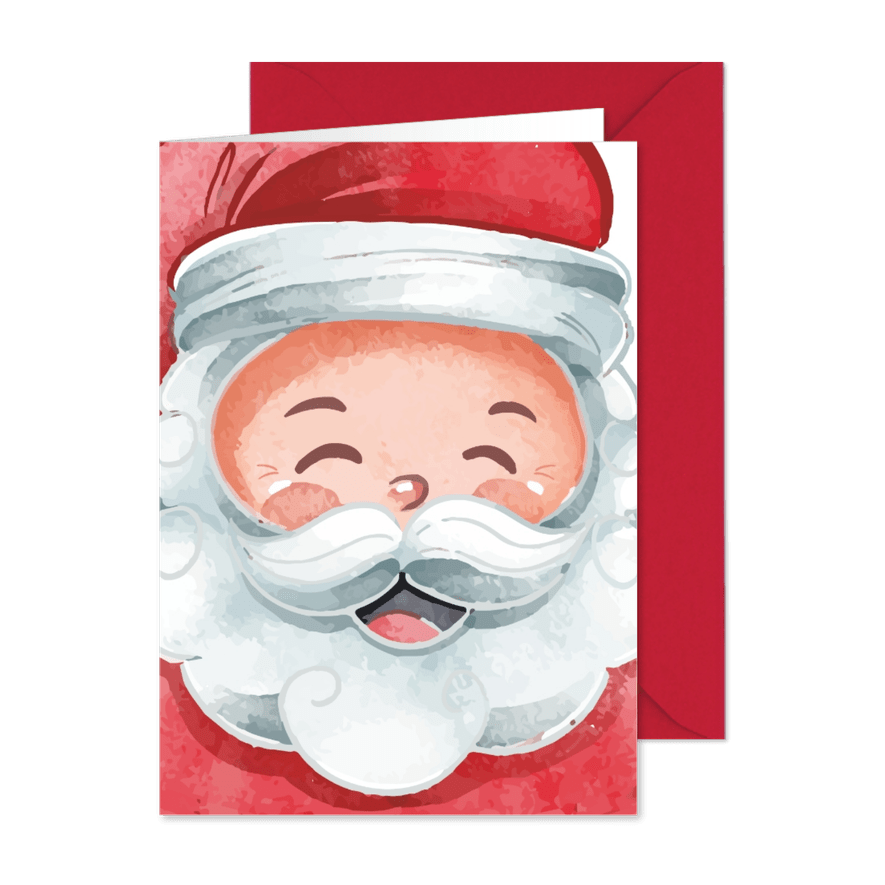 Vrolijke kerstman kerstkaart - Kaartimpressie