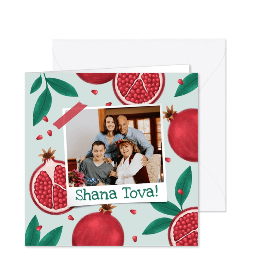Wenskaart granaatappel illustratie Shana Tova foto - Kaartimpressie