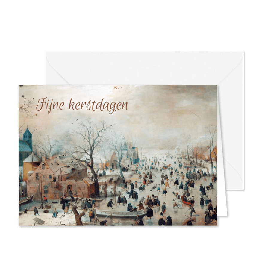 Winterlandschap van Hendrick Avercamp kerstkaart - Kaartimpressie