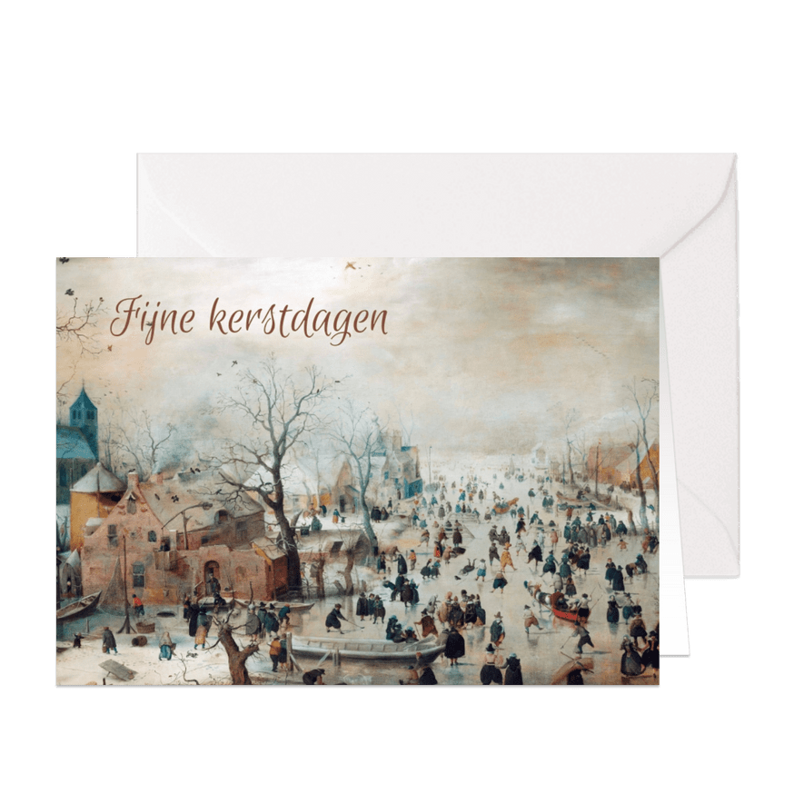 Winterlandschap van Hendrick Avercamp kerstkaart  - Kaartimpressie