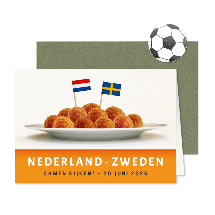 WK uitnodiging Nederland Zweden 20 juni - Kaartimpressie