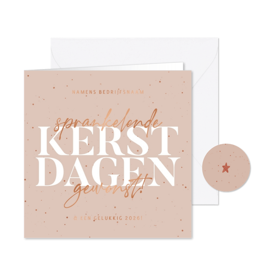 Zakelijk kerstkaartje sprankelende kerstdagen - Kaartimpressie