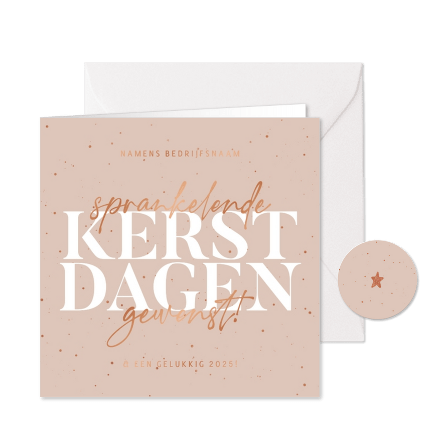 Zakelijk kerstkaartje sprankelende kerstdagen - Kaartimpressie