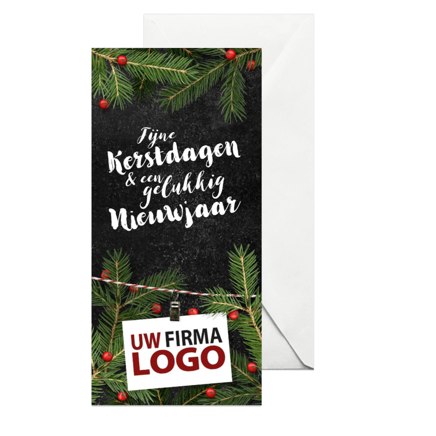 Zakelijk kersttakken logo rood - Kaartimpressie