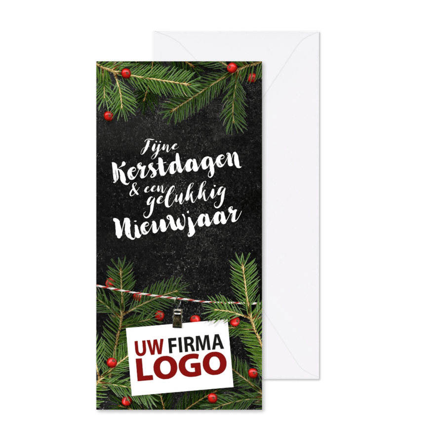 Zakelijk kersttakken logo rood - Kaartimpressie