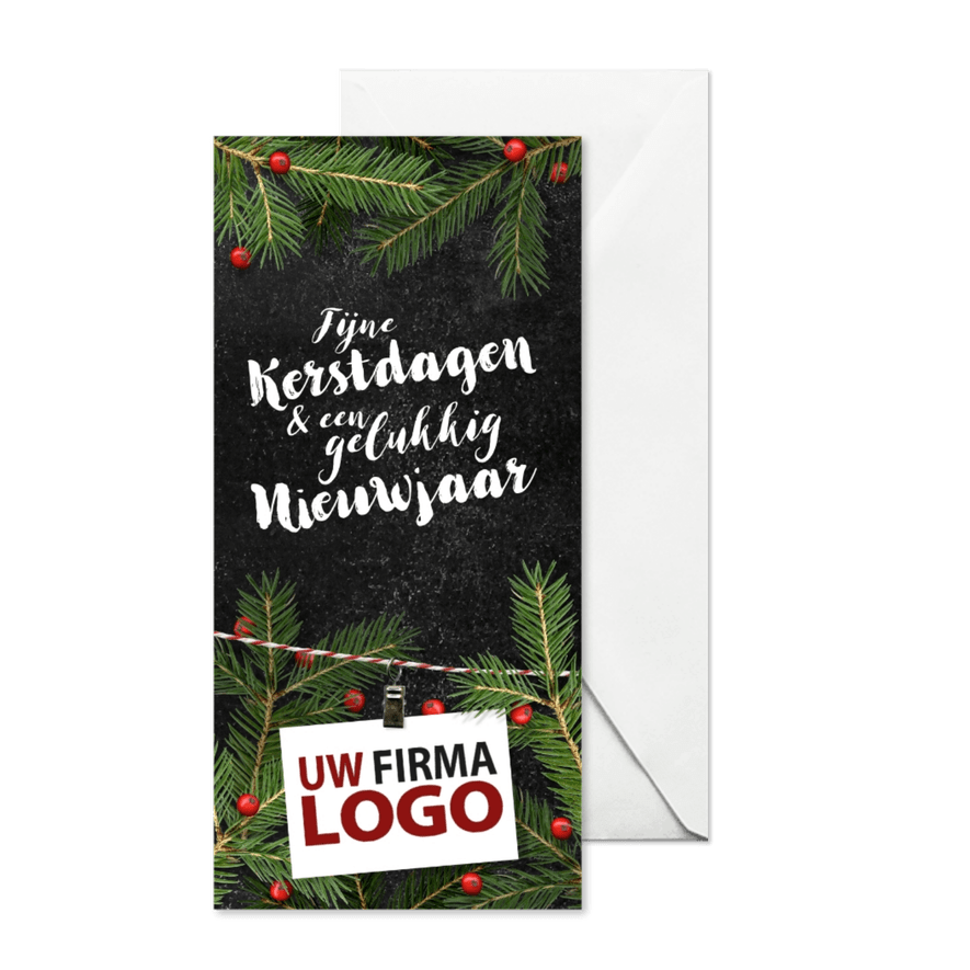 Zakelijk kersttakken logo rood - Kaartimpressie