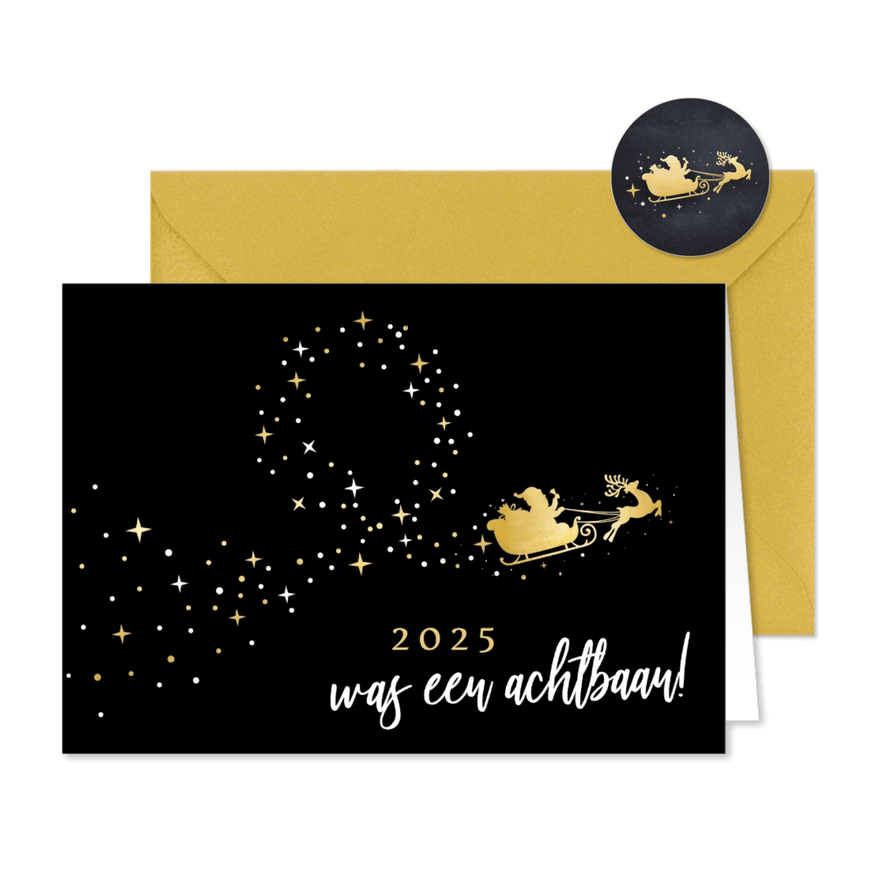 Zakelijke achtbaan kerstkaart bedankje medewerkers - Kaartimpressie