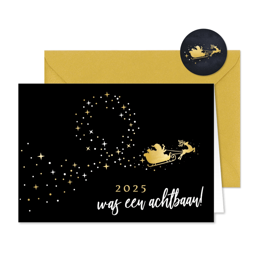 Zakelijke achtbaan kerstkaart bedankje medewerkers  - Kaartimpressie