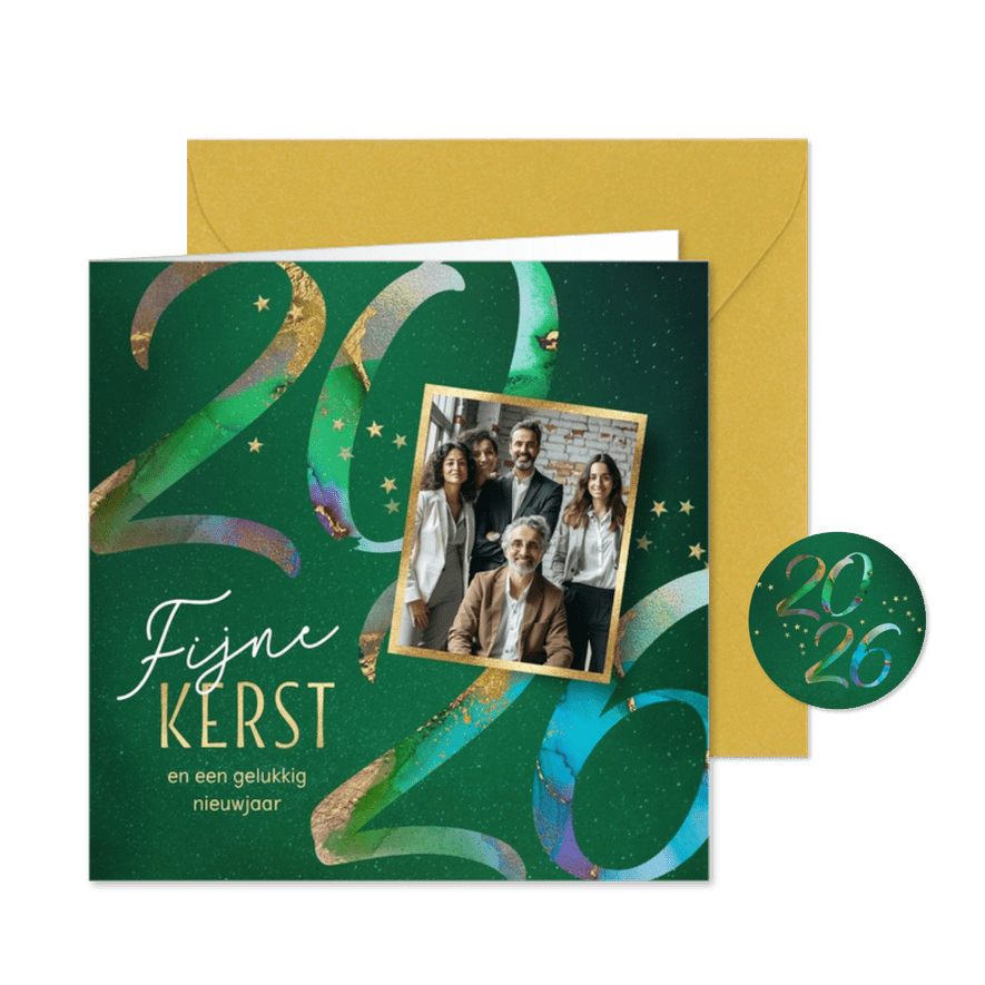 Zakelijke foto kerstkaart 2026 - Kaartimpressie
