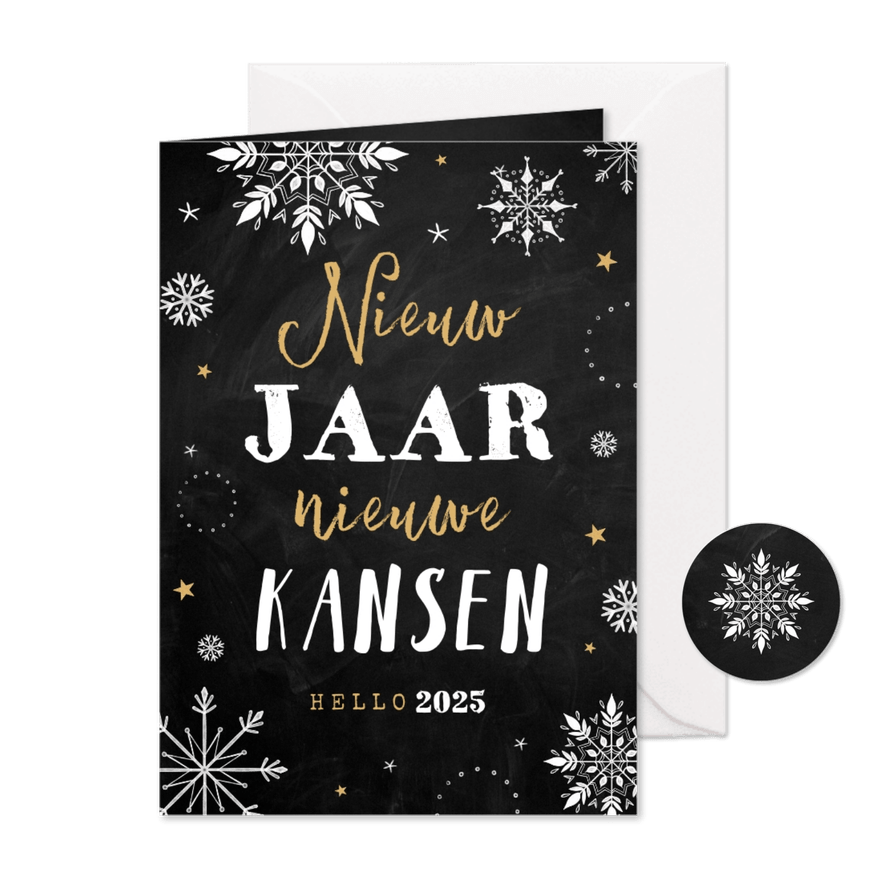 Zakelijke kerst- en nieuwjaarskaart sneeuw nieuwe kansen - Kaartimpressie