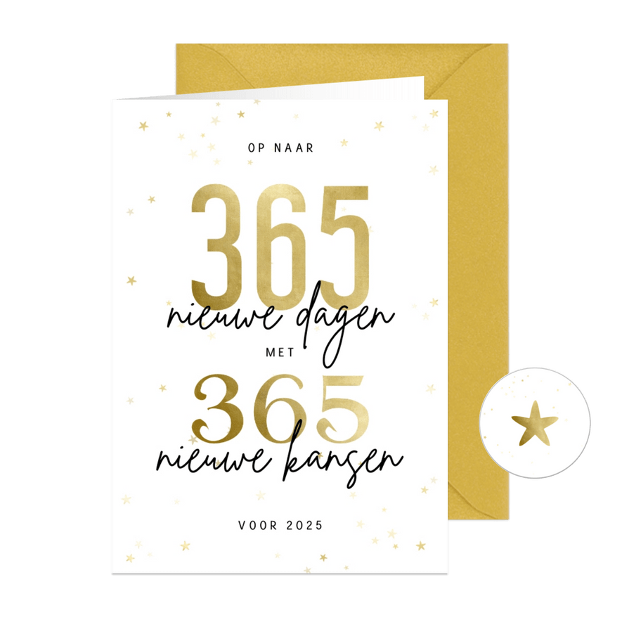  Zakelijke kerstkaart 365 nieuwe dagen met 365 nieuwe kansen - Kaartimpressie