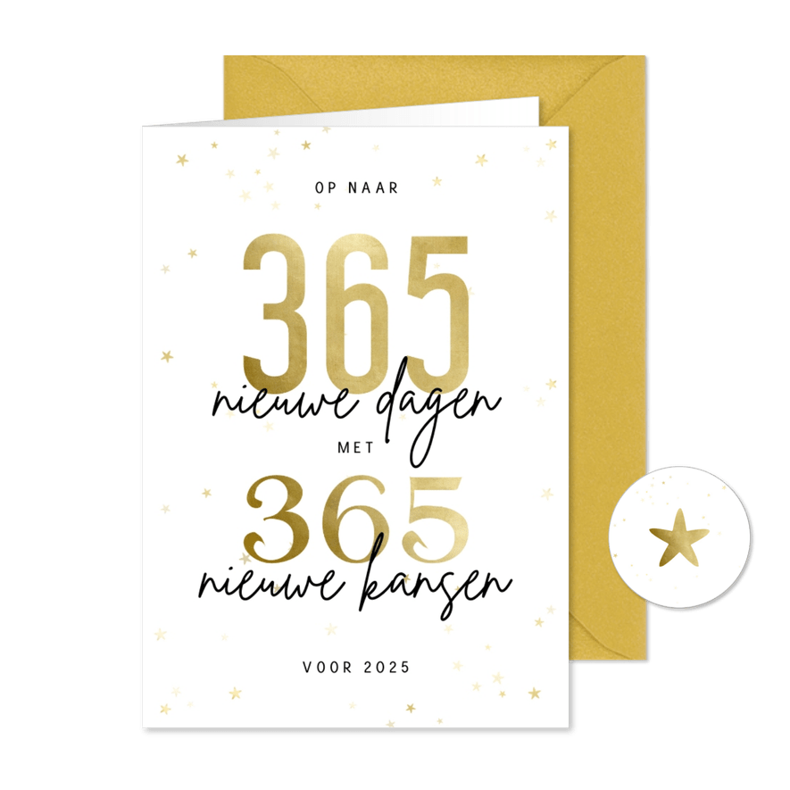  Zakelijke kerstkaart 365 nieuwe dagen met 365 nieuwe kansen - Kaartimpressie