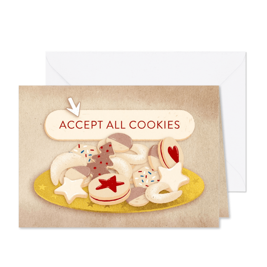 Zakelijke kerstkaart 'Accept all cookies' - Kaartimpressie