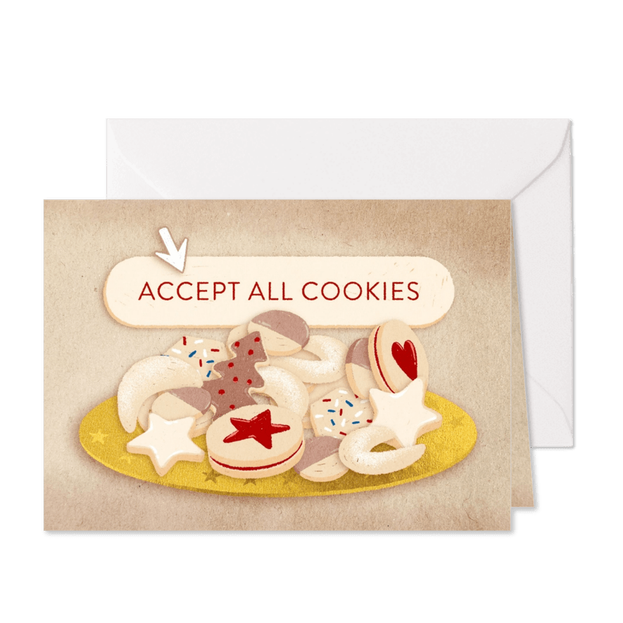 Zakelijke kerstkaart 'Accept all cookies' - Kaartimpressie