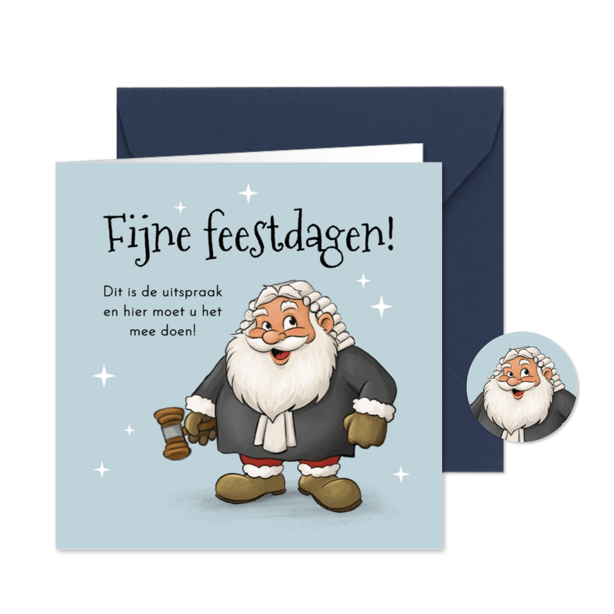 Zakelijke kerstkaart advocatuur kerstman grappig uitspraak - Kaartimpressie