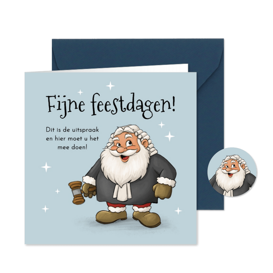 Zakelijke kerstkaart advocatuur kerstman grappig uitspraak - Kaartimpressie