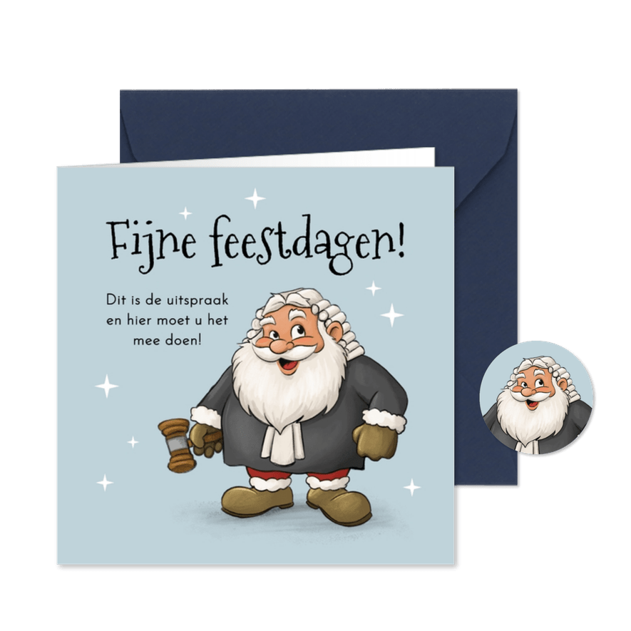 Zakelijke kerstkaart advocatuur kerstman grappig uitspraak - Kaartimpressie
