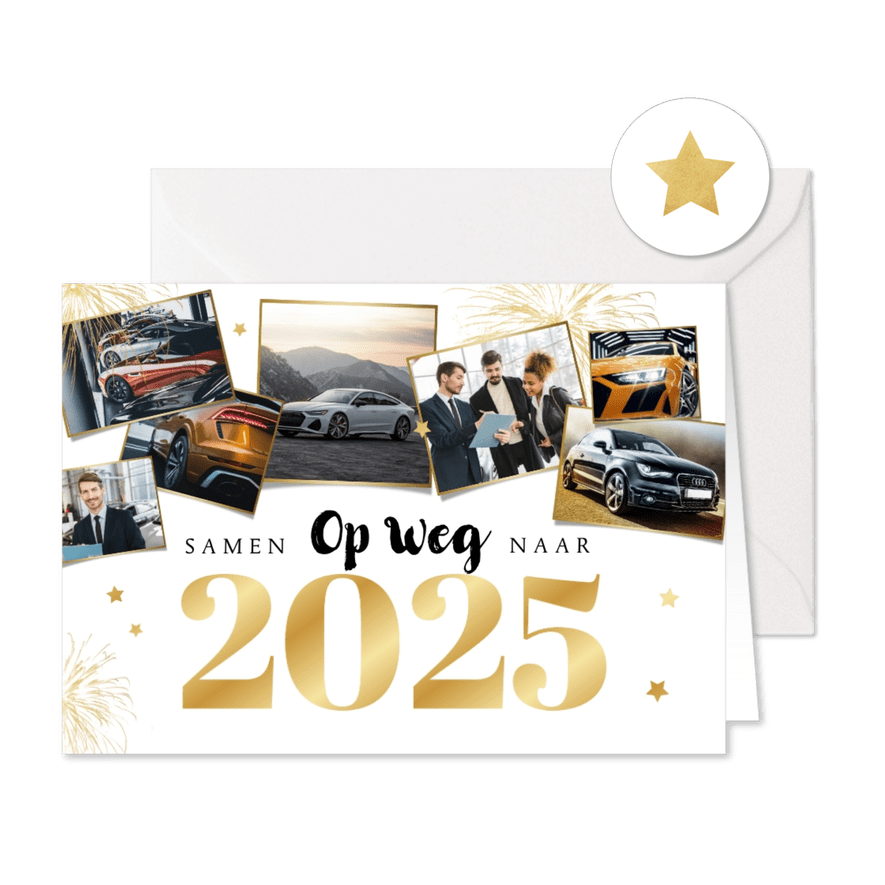 Zakelijke kerstkaart autobranche fotocollage foto's 2025 - Kaartimpressie