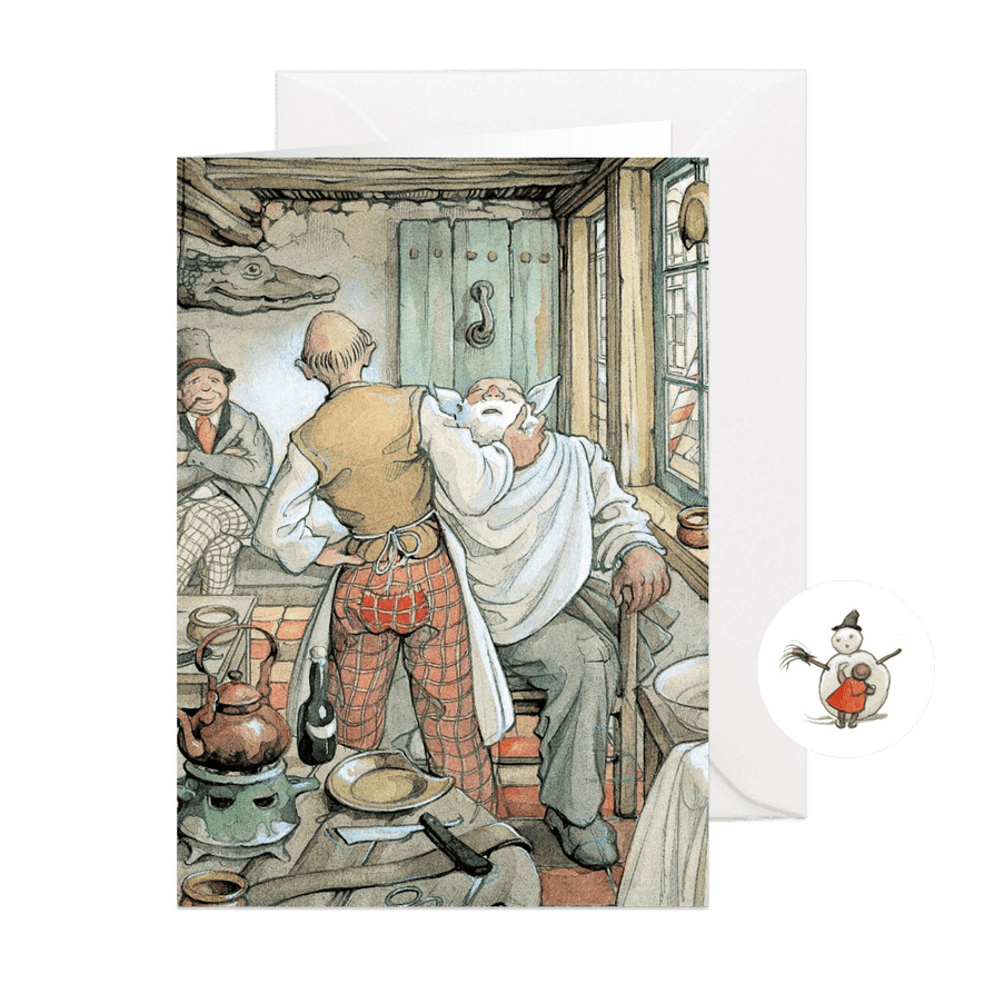 Zakelijke kerstkaart barbier Anton Pieck - Kaartimpressie