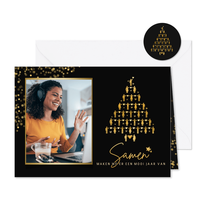 Zakelijke kerstkaart - bedankje personeel of relaties - Kaartimpressie