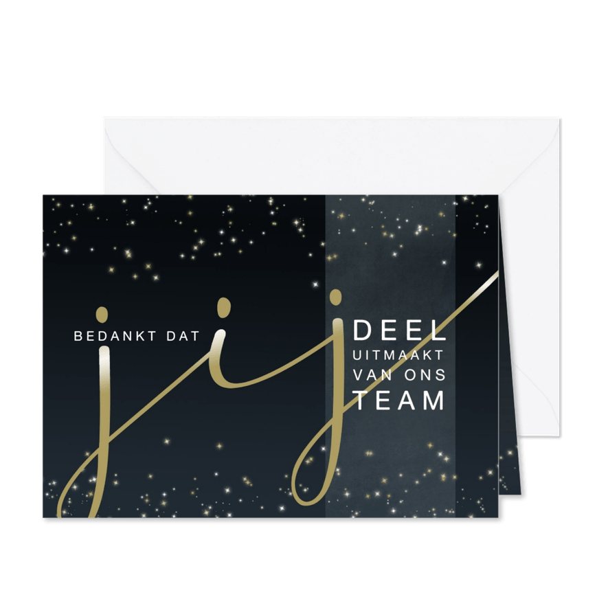 Zakelijke kerstkaart bedankt dat jij met sterretjes - Kaartimpressie