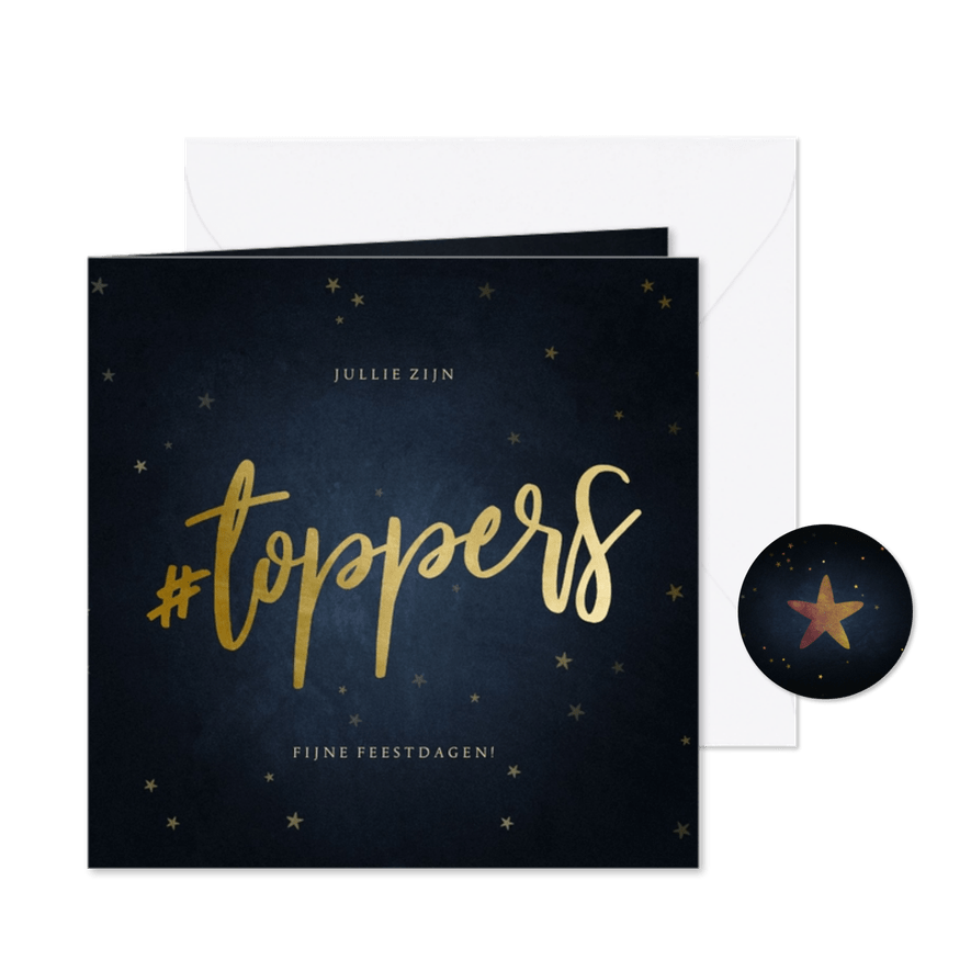 Zakelijke kerstkaart bedankt hashtag toppers - Kaartimpressie