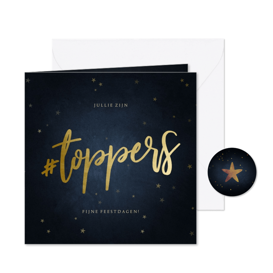Zakelijke kerstkaart bedankt hashtag toppers - Kaartimpressie