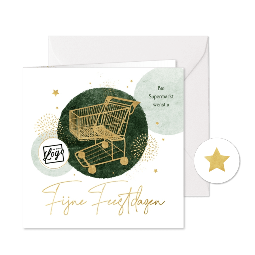 Zakelijke kerstkaart detailhandel supermarkt winkel bio - Kaartimpressie