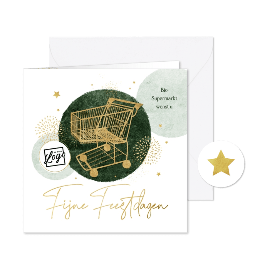 Zakelijke kerstkaart detailhandel supermarkt winkel bio - Kaartimpressie