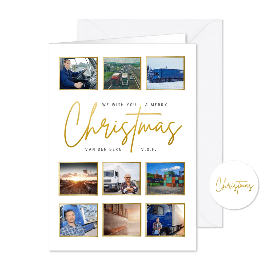 Zakelijke kerstkaart fotocollage Christmas internationaal - Kaartimpressie