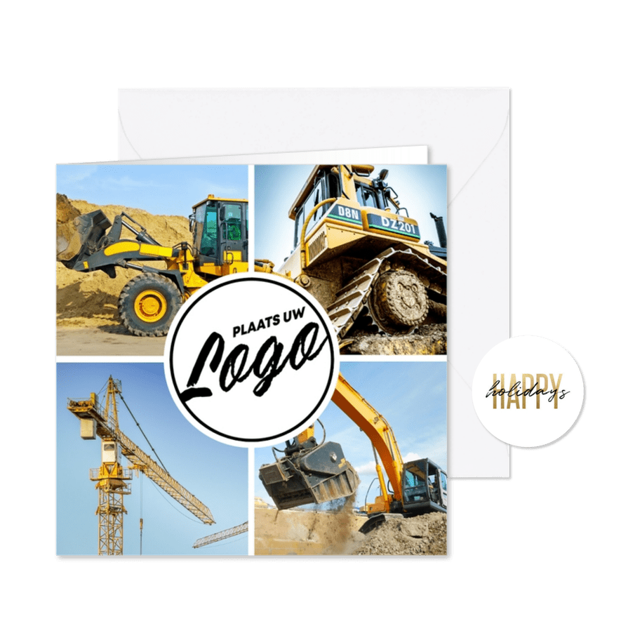 Zakelijke kerstkaart fotocollage met bedrijfslogo - Kaartimpressie